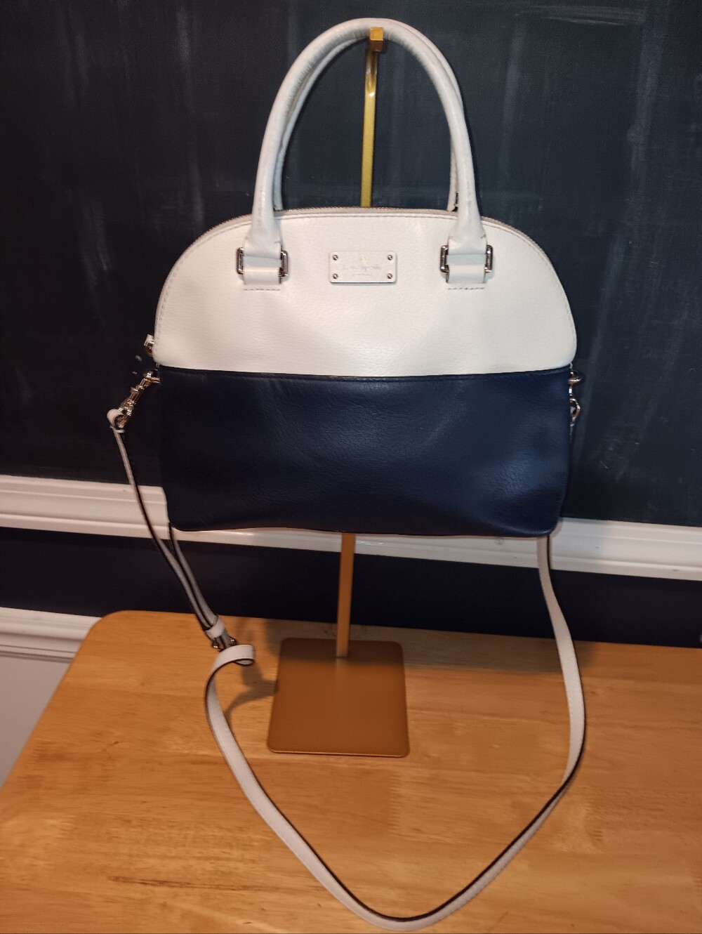 Kate Spade Leather Bi Color Dome Bag With Long Strap